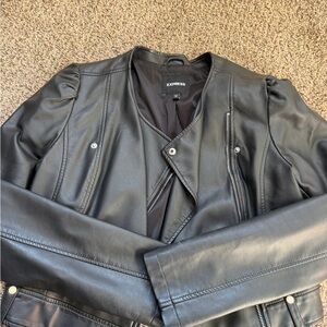 Express Women's Sleek Black Leather Jacket